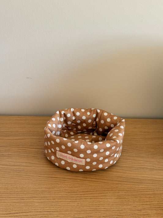 Dahlia Dish ✿ Brown Polka Dot