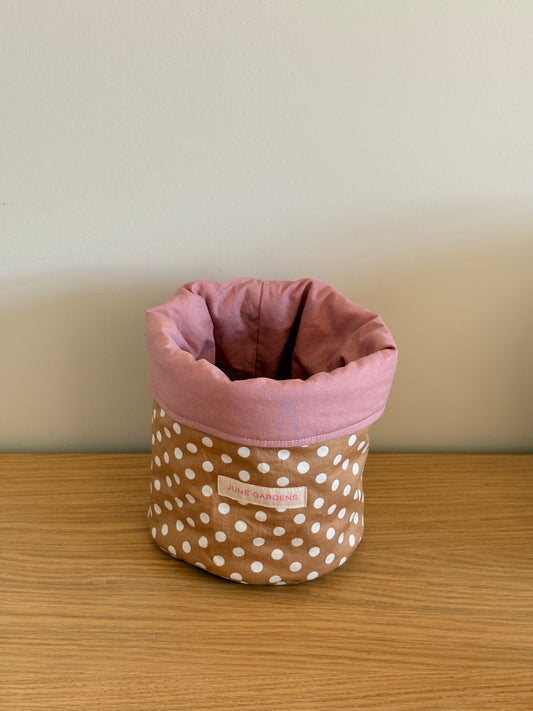 Eve Basket ✿ Brown Polka Dot