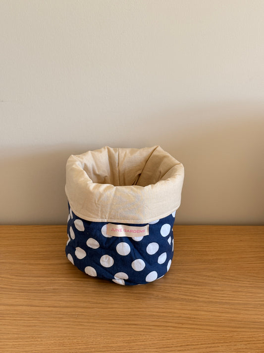 Eve Basket ✿ Navy Polka Dot