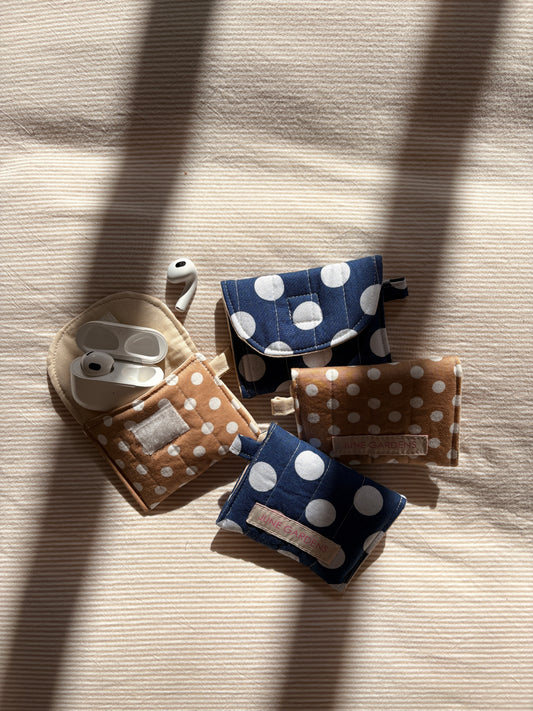 Airpods Case - Brown Polka Dot/ Cream
